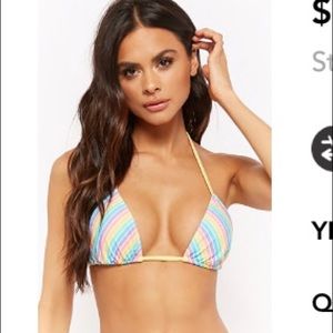 F21 rainbow swim top